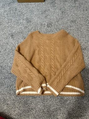 American Eagle Outfitters Sweater with Cream Stripes